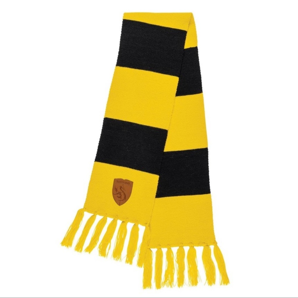 NEW Harry Potter Hufflepuff Adult/kids Costume Headwear, Scarf & light up wand - Picture 2 of 7